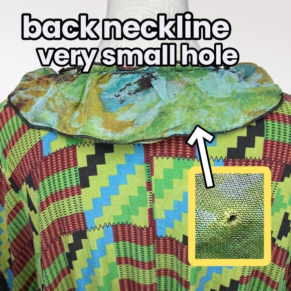 URU Silk Art Wear Dress Made In USA Asymmetrical Boho Patchwork One Size - Picture 10 of 10